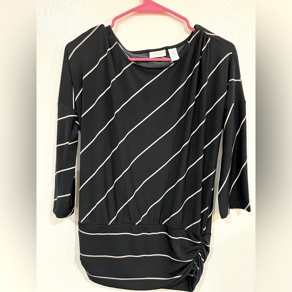 Black/tan blouse